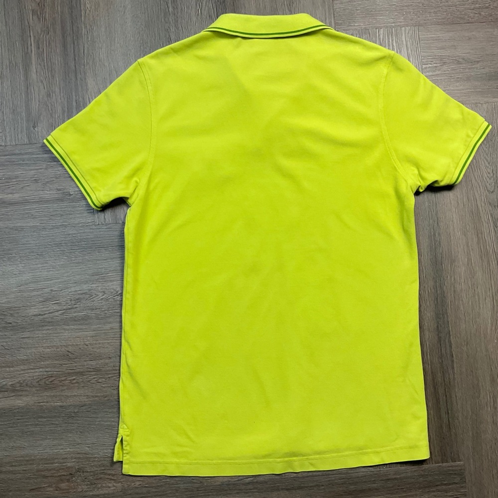 Psycho Bunny Polo Shirt Mens 5 Medium Neon Yellow Embroidered Logo Golf Y2K - Picture 2 of 7